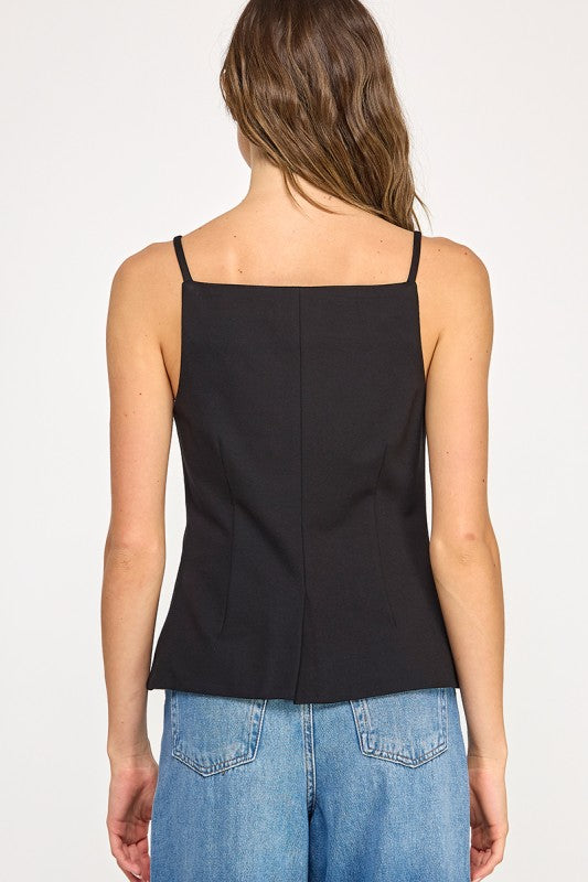 Emerson Structured Button-Front Top