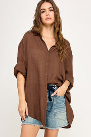 Bridget Button Down | Brown