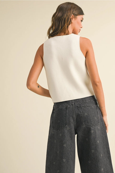 Sloane Knit Vest | White