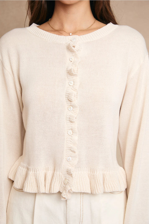 Charlotte Ruffle Knit Cardigan