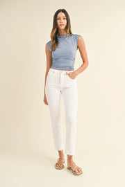 White Straight-Leg Jeans