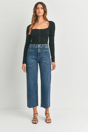 The Nautical Wide Leg | Dark Wash