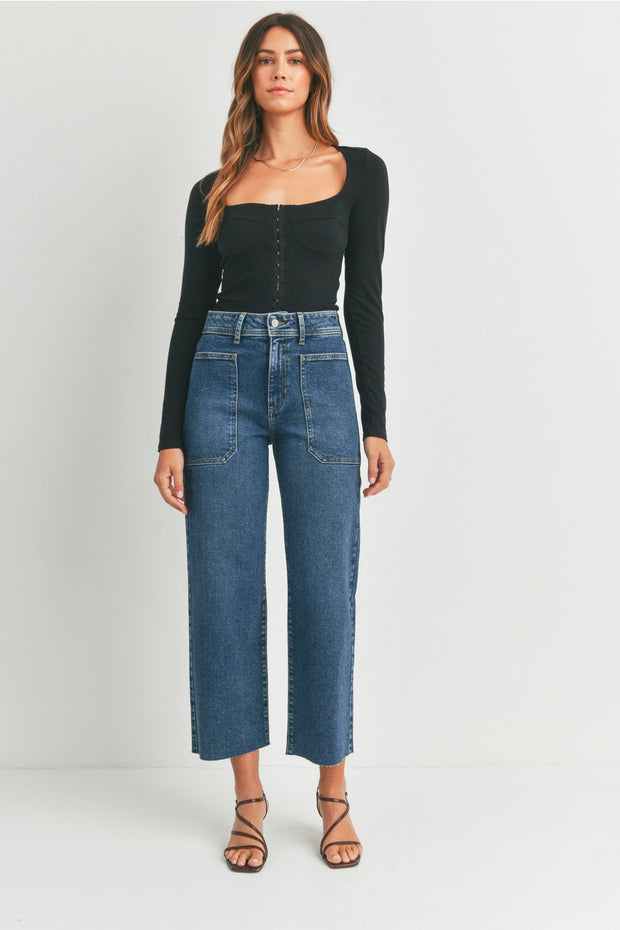 The Nautical Wide Leg | Dark Wash