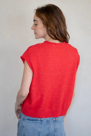 Piper Vest Cardigan | Red