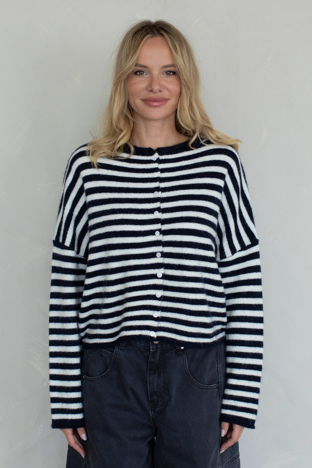 Piper Cardigan | Navy Stripe