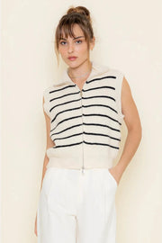 Bria Striped Zip Vest