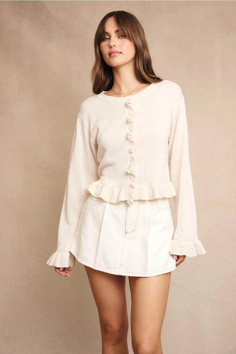 Charlotte Ruffle Knit Cardigan