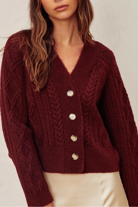 The Selby Cardigan | Merlot