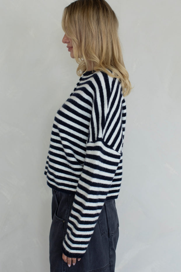 Piper Cardigan | Navy Stripe