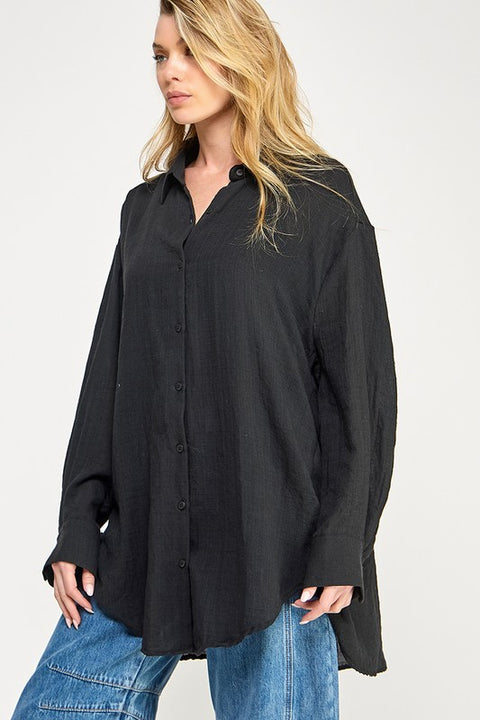 Bridget Button Down | Black RESTOCK