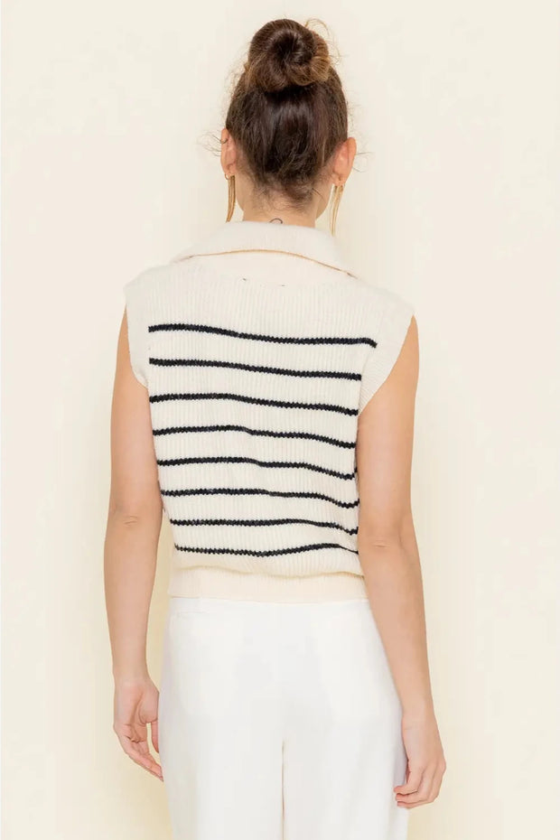 Bria Striped Zip Vest