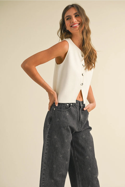 Sloane Knit Vest | White
