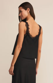 Uma Lace Satin Cami Black